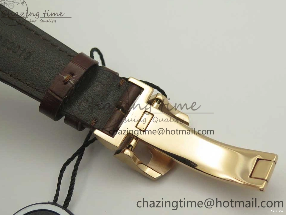 MIROTIME 1222 Portuguese Tourbillon IW504602 RG ZF Best Edition White Dial on Brown Leather Strap Stretchable 7178